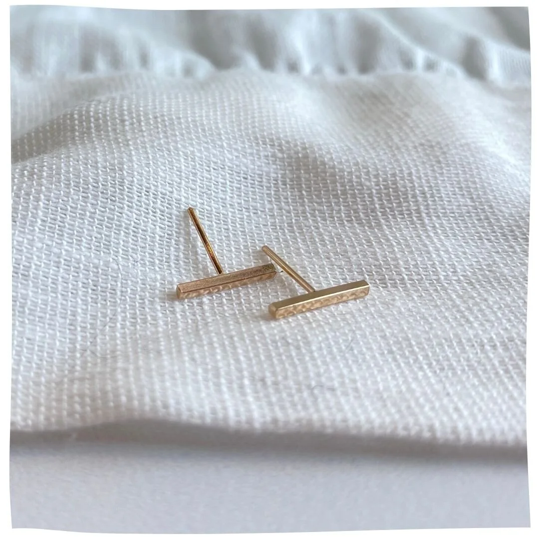 Tiny 2025 bar earrings